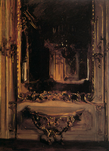 ロココ調の鏡 [ジョン・シンガー・サージェント, 1898年, サージェント展 （1989）より] パブリックドメイン画像 
