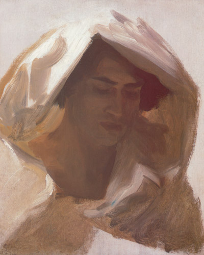 ベドゥイン人の顔 [ジョン・シンガー・サージェント, 1892年頃, サージェント展 （1989）より] パブリックドメイン画像 