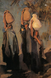 水甕を運ぶ三人のアラブの女 [ジョン・シンガー・サージェント, 1891年, サージェント展 （1989）より]のサムネイル画像