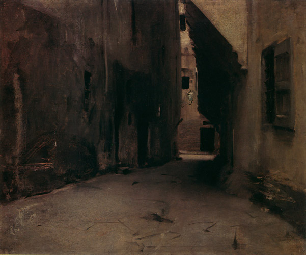 ヴェネチアの通り [ジョン・シンガー・サージェント, 1882年, サージェント展 （1989）より] パブリックドメイン画像 