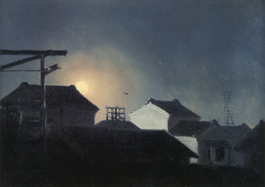 Moon Rising above the Rooftops [Takahashi Yuichi, c.1878, from Takahashi Yuichi: A Pioneer of Modern Western-style Painting] Thumbnail Images