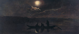Moonlit Night in Nakasu [Takahashi Yuichi, c.1877, from Takahashi Yuichi: A Pioneer of Modern Western-style Painting] Thumbnail Images