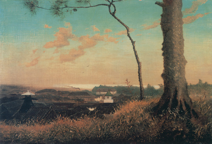 View from Atago Hill towards the Sea at Shinagawa [Takahashi Yuichi, c.1877, from Takahashi Yuichi: A Pioneer of Modern Western-style Painting]
