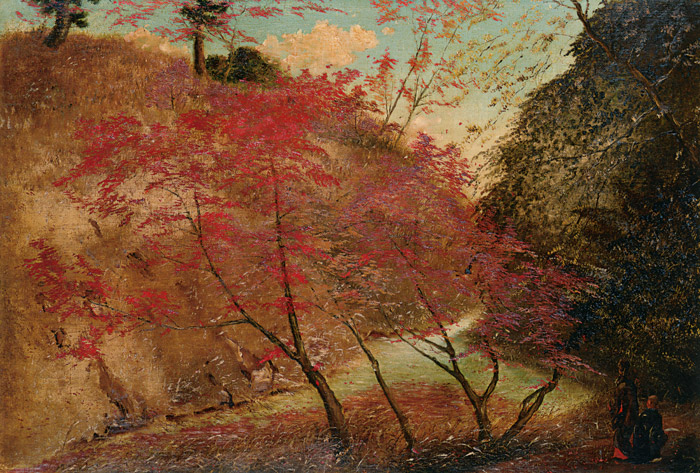 Autumn Foliage in Takinogawa [Takahashi Yuichi, c.1876, from Takahashi Yuichi: A Pioneer of Modern Western-style Painting]