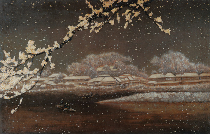 雪景 [高橋由一, 1876-1877年, 近代洋画の開拓者 高橋由一展より] パブリックドメイン画像 