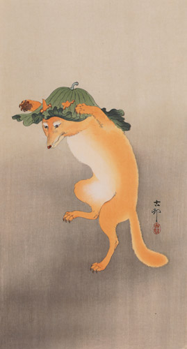 Dancing Fox [Ohara Koson,  from Hanga Geijutsu no.181]