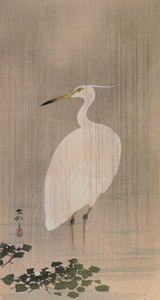 Little Egret in the Rain [Ohara Koson,  from Hanga Geijutsu no.181] Thumbnail Images