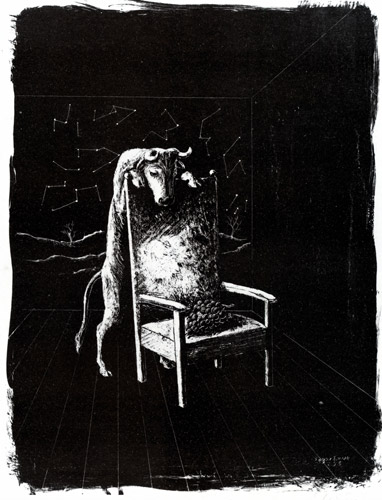 雄牛と葡萄 [エドガー・エンデ, 1953年, エンデ父子展より] パブリックドメイン画像 