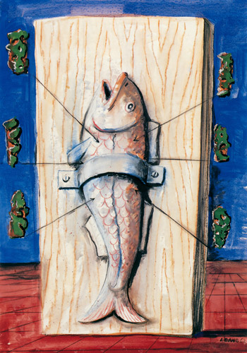 魚 [エドガー・エンデ, 1962年, エンデ父子展より] パブリックドメイン画像 