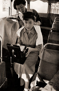 Ayako Wakao (In the Studio Bus) [Ken Domon,  from ARS CAMERA December 1954] Thumbnail Images