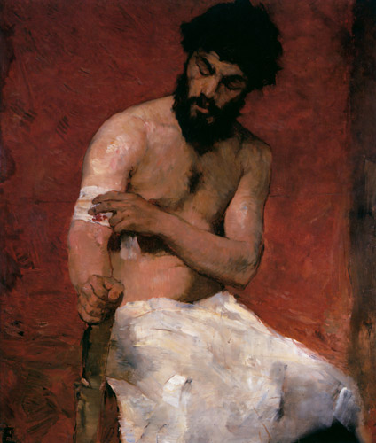 腕を負傷した男 [ジェームズ・アンソール, 1878-1879年, アンソール展 仮面と幻想の巨匠より] パブリックドメイン画像 