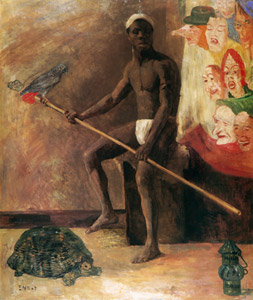 黒人曲芸師を眺める仮面 [ジェームズ・アンソール, 1879-1889年, アンソール展 仮面と幻想の巨匠より]のサムネイル画像