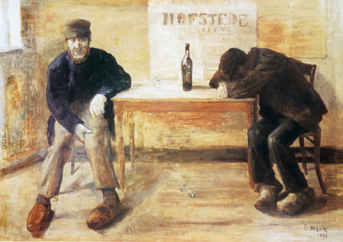 酒を飲む人 [ジェームズ・アンソール, 1883年, アンソール展 仮面と幻想の巨匠より] パブリックドメイン画像 