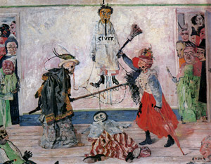 Skeletons fighteing for the body of a hanged man [James Ensor, 1891, from James Ensor Exhibition Catalogue 1983-84] Thumbnail Images