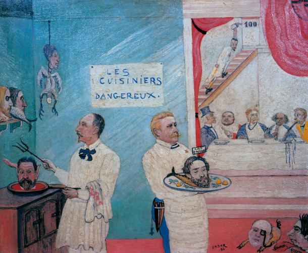危険な料理人 [ジェームズ・アンソール, 1896年, アンソール展 仮面と幻想の巨匠より] パブリックドメイン画像 