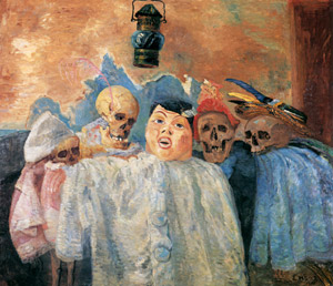 Pierrot and skeletons [James Ensor, 1907, from James Ensor Exhibition Catalogue 1983-84] Thumbnail Images