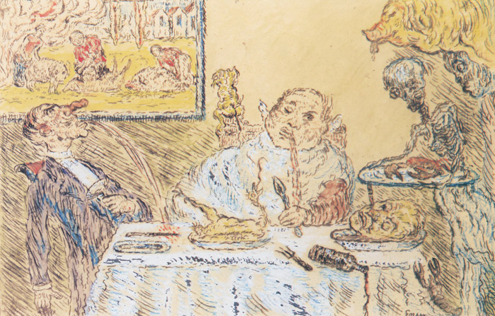 Series “The deadly sins”: Gluttony [James Ensor, 1904, from James Ensor Exhibition Catalogue 1983-84]