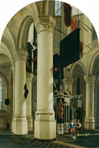 ウィレム沈黙公の廟墓があるデルフト新教会 [ヘラルト・ハウクヘースト, 1651-1652年頃, フェルメール展 光の天才画家とデルフトの巨匠たちより]のサムネイル画像