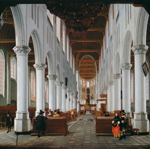 View of the Interior of the Nieuwe Kerk, Delft, from Beneath the Organ Loft  [Hendrick Cornelisz. van Vliet, c.1662, from Vermeer and the Delft Style Exhibition] Thumbnail Images