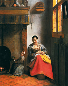 Woman with Children in an Interior [Pieter de Hooch, c.1658-1660, from Vermeer and the Delft Style Exhibition] Thumbnail Images