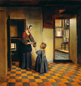 Woman with a Child in a Pantry [Pieter de Hooch, c.1658, from Vermeer and the Delft Style Exhibition] Thumbnail Images