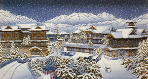 Fujiya Hotel in Hakone (Winter) [Hasui Kawase, 1949, from Kawase Hasui 130th Anniversary Exhibition Catalogue] Thumbnail Images