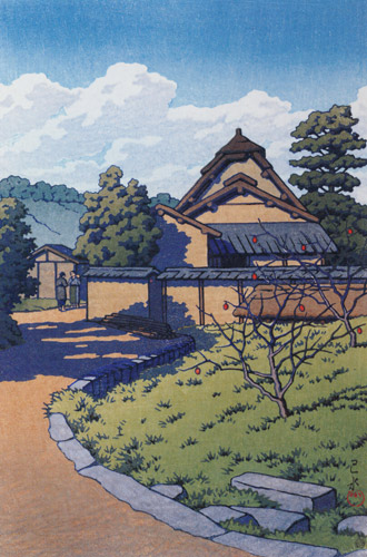 West Village, Horyuji Temple [Hasui Kawase, 1956, from Kawase Hasui 130th Anniversary Exhibition Catalogue]