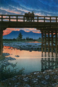 Iwai Bridge, Nozu Sakuyama [Hasui Kawase, 1946, from Kawase Hasui 130th Anniversary Exhibition Catalogue] Thumbnail Images