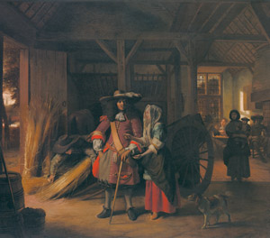 Paying the Hostess [Pieter de Hooch, c.1674, from Vermeer and the Delft Style Exhibition] Thumbnail Images