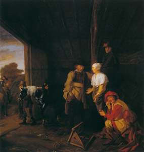 女主人への支払い [ルドルフ・デ・ヨング, 1650-1655年頃, フェルメール展 光の天才画家とデルフトの巨匠たちより]のサムネイル画像