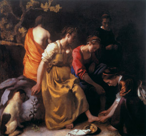 ディアナとニンフたち [ヨハネス・フェルメール, 1655-1656年頃, フェルメール展 光の天才画家とデルフトの巨匠たちより]のサムネイル画像