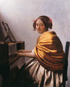 A Young Woman Seated at the Virginals [Johannes Vermeer, c.1670, from Vermeer and the Delft Style Exhibition] Thumbnail Images