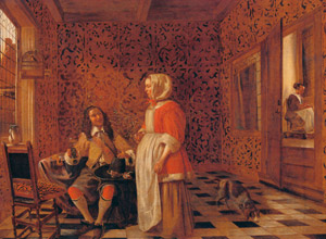 An Officer and a Standing Woman [Hendrick van der Burgh, c.1665, from Vermeer and the Delft Style Exhibition] Thumbnail Images