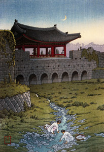 Eight Views of Korea : Hwahongmun Gate, Suwon [Hasui Kawase, 1939, from Kawase Hasui 130th Anniversary Exhibition Catalogue] Thumbnail Images