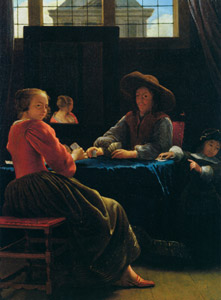 カード遊びをする人々 [コルネリス・デ・マン, 1665-1670年頃, フェルメール展 光の天才画家とデルフトの巨匠たちより]のサムネイル画像