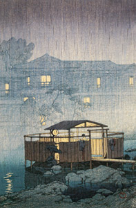 The Shuzenji Hot Springs in Rain [Hasui Kawase, 1933, from Kawase Hasui 130th Anniversary Exhibition Catalogue] Thumbnail Images