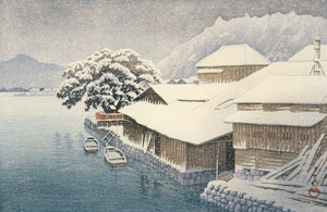 Japanese Sceneries, Eastern Japan Series : Ishinomaki in Snow [Hasui Kawase, 1935, from Kawase Hasui 130th Anniversary Exhibition Catalogue] Thumbnail Images