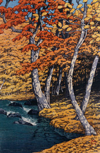 Japanese Sceneries, Eastern Japan Series : Autumn at Oirase [Hasui Kawase, 1933, from Kawase Hasui 130th Anniversary Exhibition Catalogue] Thumbnail Images