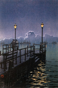 Japanese Sceneries, Eastern Japan Series : Wharf at Otaru [Hasui Kawase, 1933, from Kawase Hasui 130th Anniversary Exhibition Catalogue] Thumbnail Images