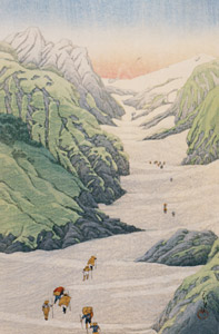 Snowy Valley on Mt.Hakuba [Hasui Kawase, 1932, from Kawase Hasui 130th Anniversary Exhibition Catalogue] Thumbnail Images