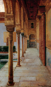 A Corridor of the Alhambra, Granada, Spain [Theodore Wores, 1903, from The Art of Theodore Wores: Japan’s Beauty Comes Home] Thumbnail Images