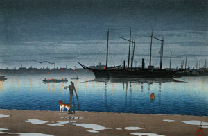 Twenty Views of Tokyo : Akashicho after Rain [Hasui Kawase, 1928, from Kawase Hasui 130th Anniversary Exhibition Catalogue] Thumbnail Images