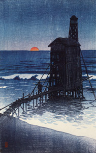 Setting Sun (Gōmoto, Echigo) [Hasui Kawase, 1921, from Kawase Hasui 130th Anniversary Exhibition Catalogue] Thumbnail Images