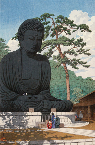 The Great Buddha of Kamakura [Hasui Kawase, 1930, from Kawase Hasui 130th Anniversary Exhibition Catalogue]
