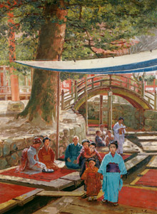 境内のお茶会 [セオドア・ウォレス, 1896年, セオドア・ウォレス展：帰ってきた日本の美より]のサムネイル画像