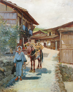 A Rural Village (possibly Ikao) [Theodore Wores,  from The Art of Theodore Wores: Japan’s Beauty Comes Home] Thumbnail Images