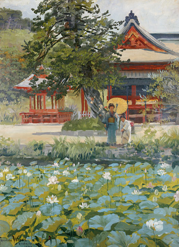 蓮池I（鎌倉） [セオドア・ウォレス, 1896年, セオドア・ウォレス展：帰ってきた日本の美より] パブリックドメイン画像 