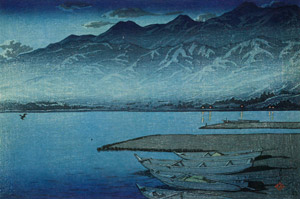 Souvenirs of My Travels, 2nd Series : Lake Kamo under the Moonlight (Sado) [Hasui Kawase, 1921, from Kawase Hasui 130th Anniversary Exhibition Catalogue] Thumbnail Images