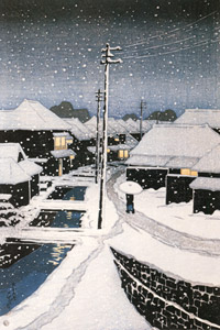 Twelve Subjects of Tokyo : The Village of Terashima on a Snowy Evening [Hasui Kawase, 1920, from Kawase Hasui 130th Anniversary Exhibition Catalogue] Thumbnail Images