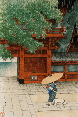 Twelve Subjects of Tokyo : Sanno Shrine in the Early Summer Rain [Hasui Kawase, 1919, from Kawase Hasui 130th Anniversary Exhibition Catalogue]